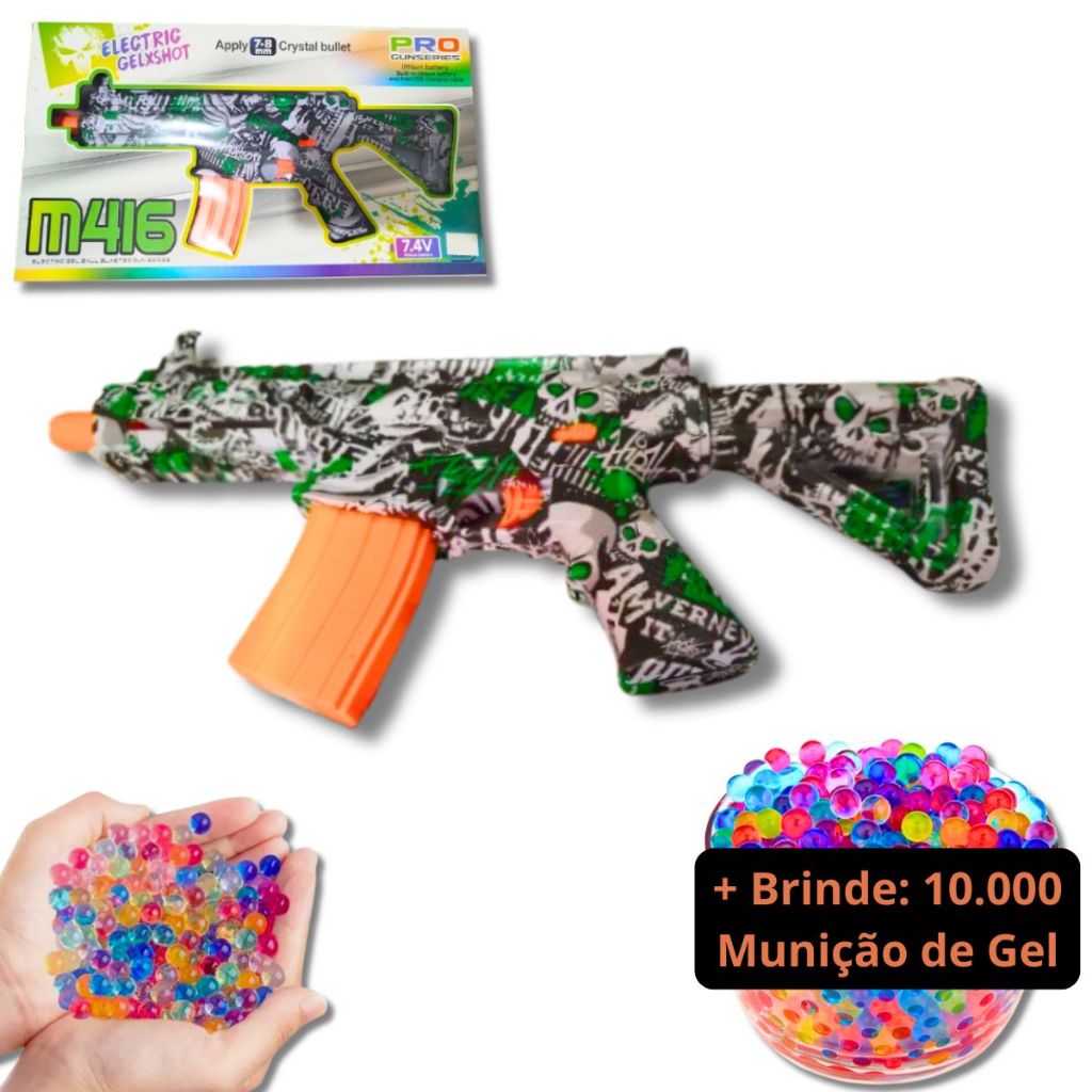 Arminha De Bolinha Em Gel Metralhadora +10 Mil Munição Extra | Shopee ...
