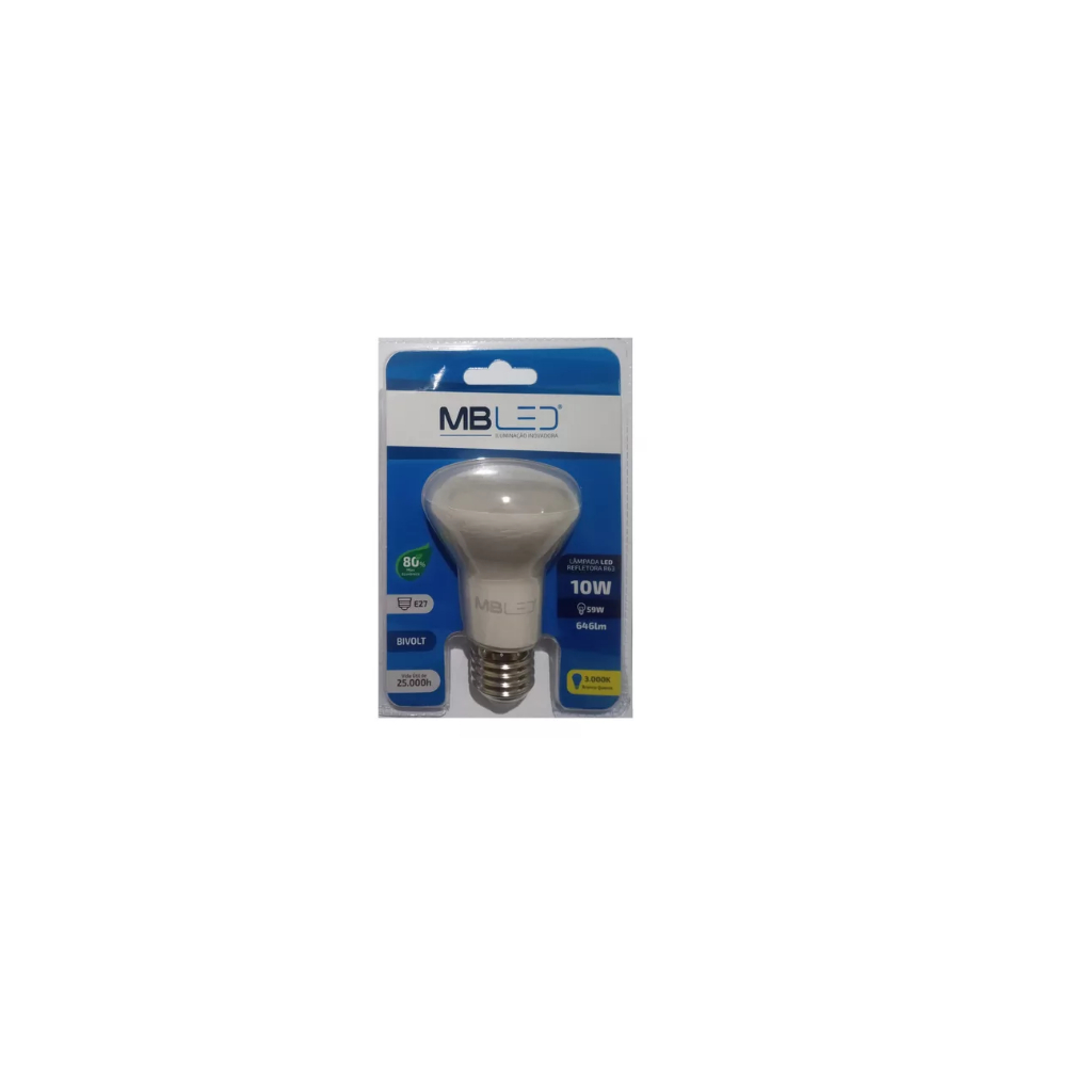 Lâmpada Led R63 Refletora 10w Luz Branca Morna 3000k | Shopee Brasil