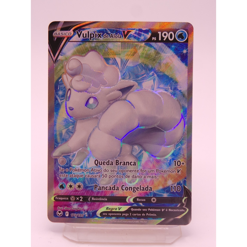 Carta Pokémon Vulpix de Alola V Full Art Original Nova | Shopee Brasil
