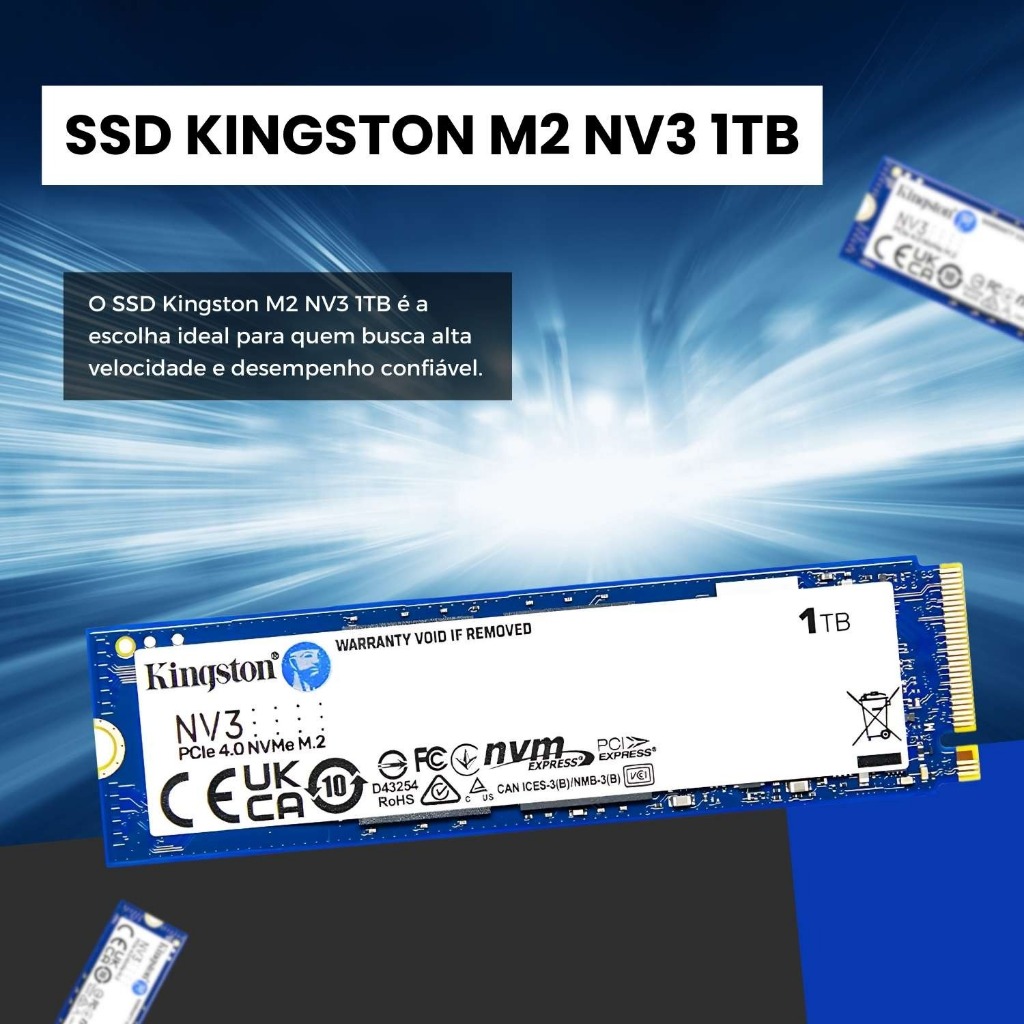 SSD Kingston 1TB M.2 NVMe PCIe 4.0 Verde – Alta Velocidade Baixo