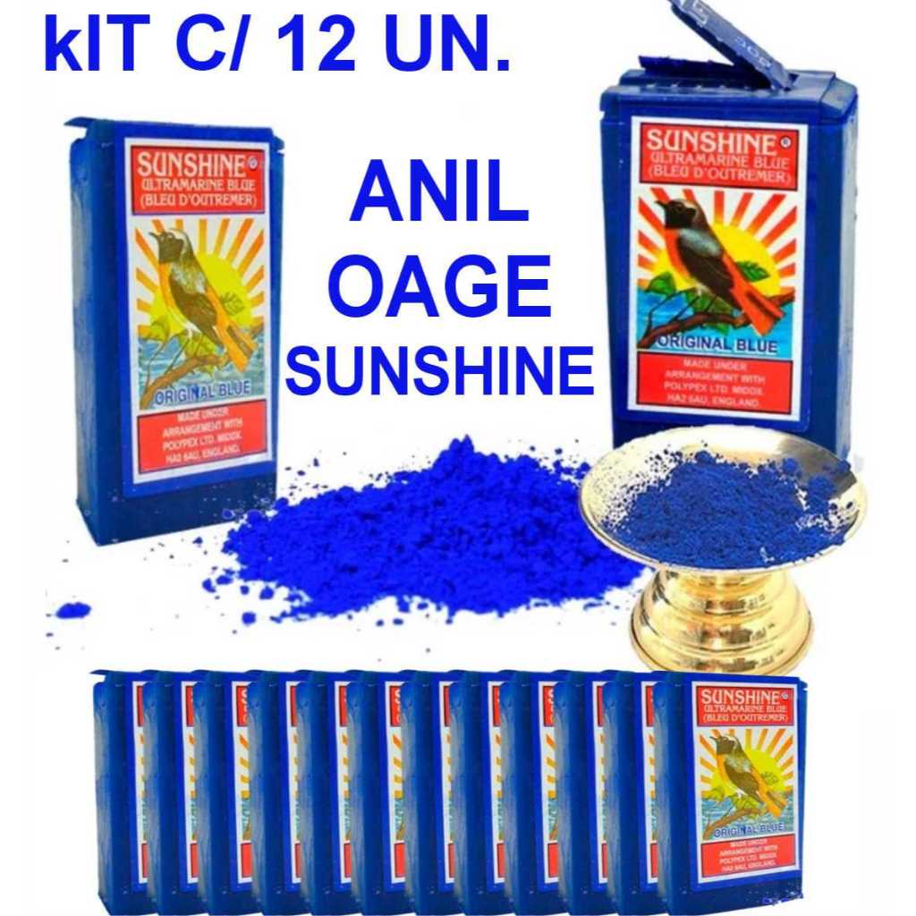 Kit 12 Anil em pó - Oage Wagi Limpeza de casa Sunshine | Shopee Brasil