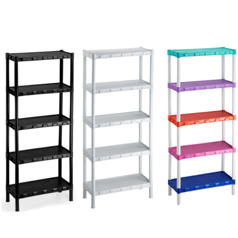 Estante com 5 Prateleira Organizadora de Plástico Modular Multiuso para Cozinha e Quarto Livro