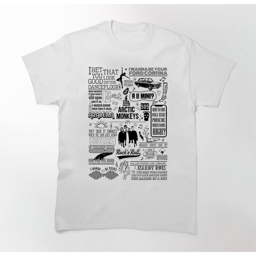 Camiseta Arctic Monkeys quotes das musicas album AM | Shopee Brasil
