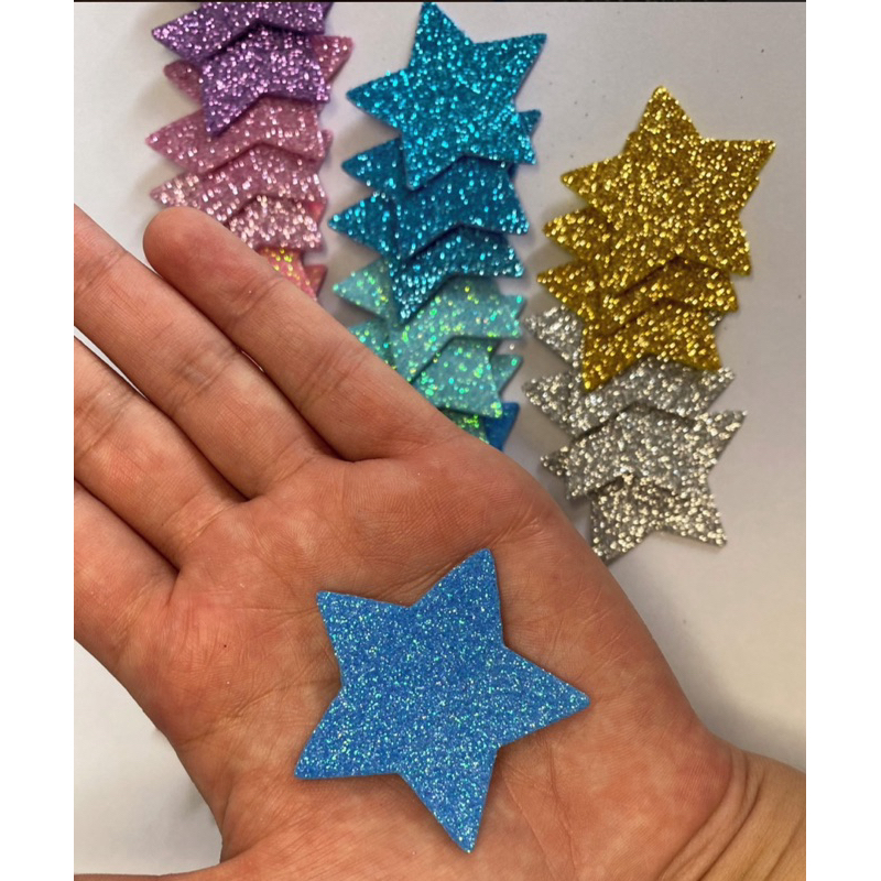 Aplique Estrela EVA com Glitter - 20 Unidades | Artesanato, Laços e ...