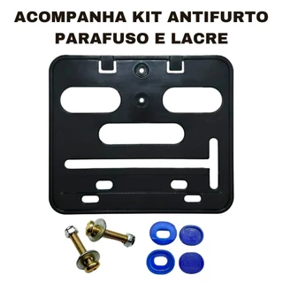 SUPORTE PROTETOR DE PLACA MOTO  MERCOSUL COM PARAFUSO E LACRE EM PLÁSTICO em Oferta na Shopee