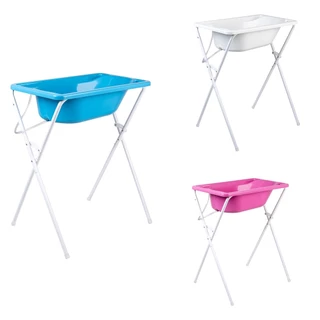Banheira com suporte dobrável, tanque 34L, até 30Kg banheira para bebê segura em Oferta na Shopee