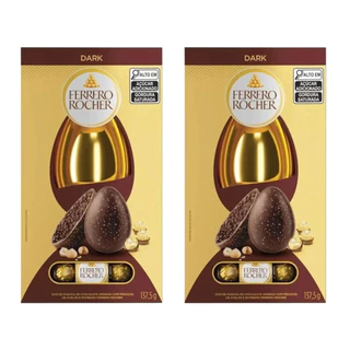 2 Ovo De Páscoa Ferrero Rocher Avelãs Chocolate Dark 137g
