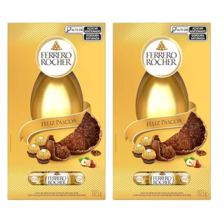 2 Ovo De Páscoa Ferrero Rocher Ao Leite Com Pedaços Avela