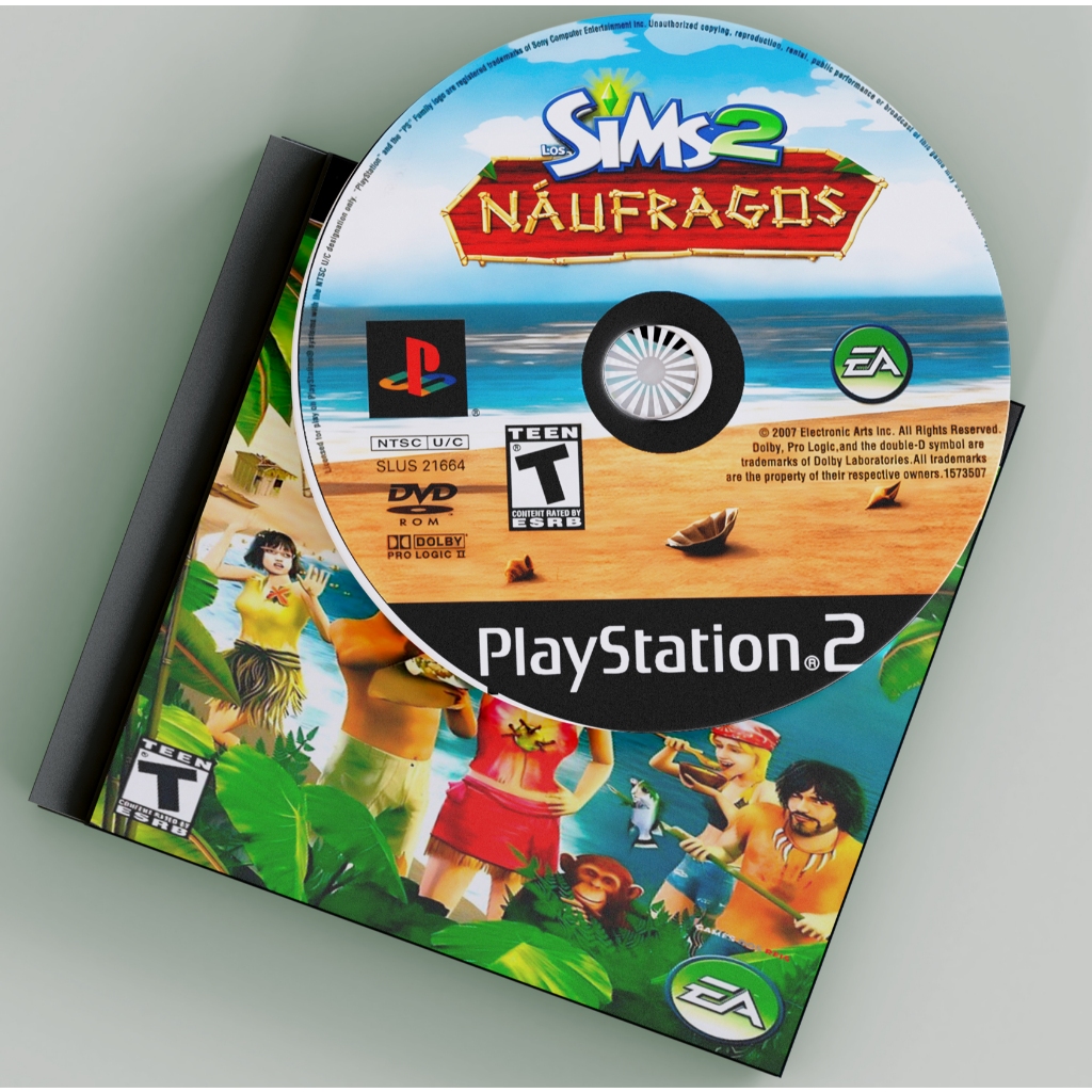 Jogo The Sims 2 Náufragos em Português Para Play 2 Mídia Física