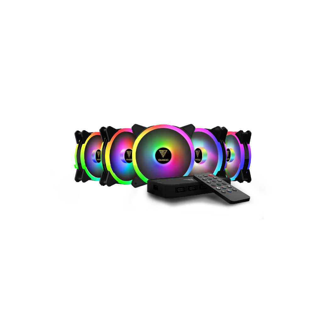 Kit 5 Fan Gamdias Aeolus M2-1205r Rgb C/ Controladora 1500 RPM | Shopee ...