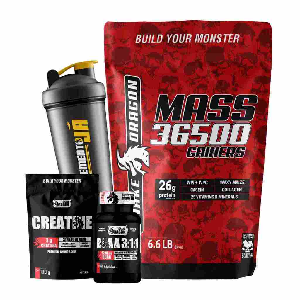 Kit Suplemento - Mass 36500 3KG SN + Creatine Black (Creatina) 100g ...