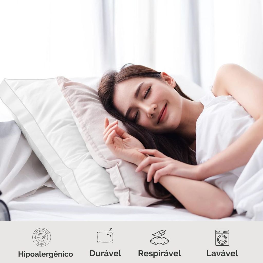 Kit 2 Travesseiros Premium Padrão Hotel Supreme Percal Luxo