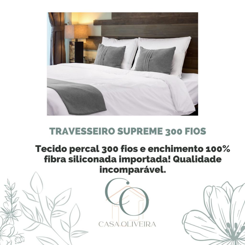 Kit 2 Travesseiros Premium Padrão Hotel Supreme Percal Luxo