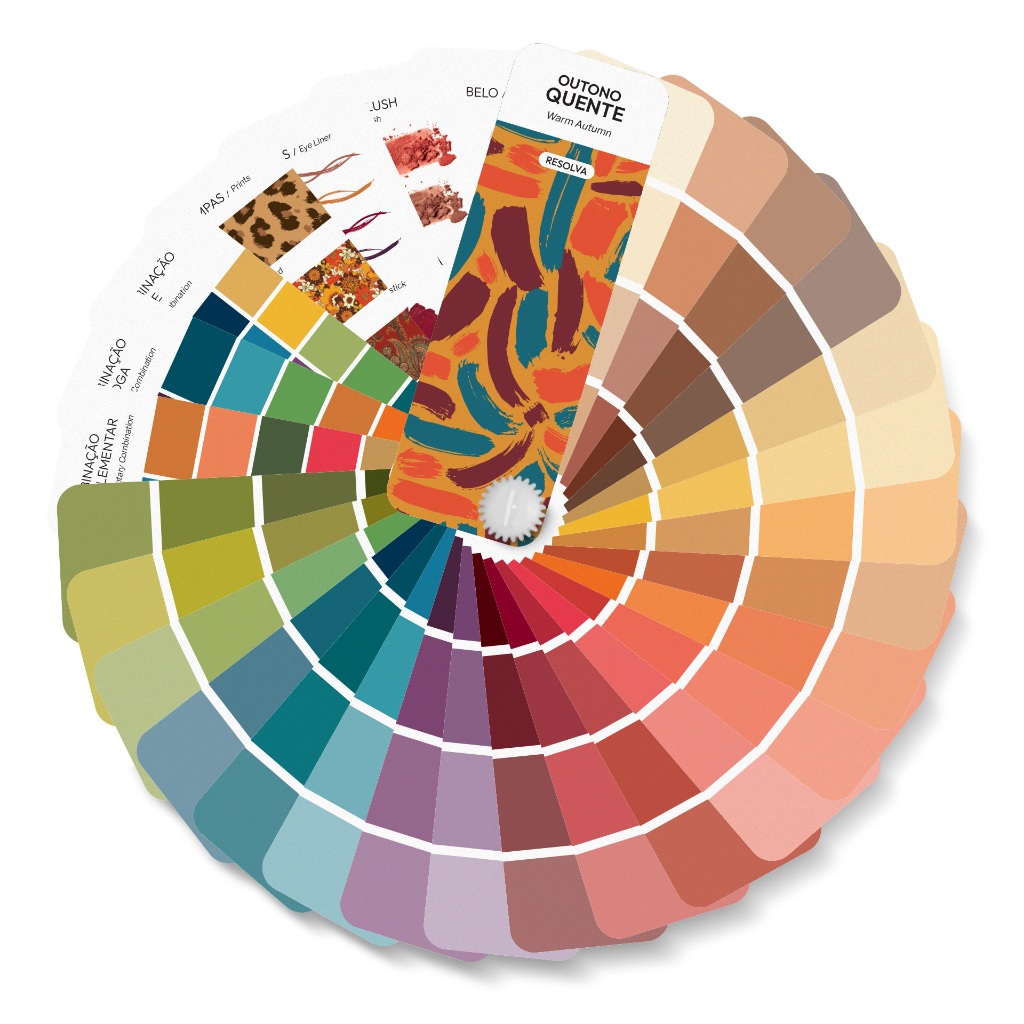 Cartela Paleta De Cores Coloração Pessoal Mini | Outono Quente | Outono Puro | Outono Verdadeiro | Resolva