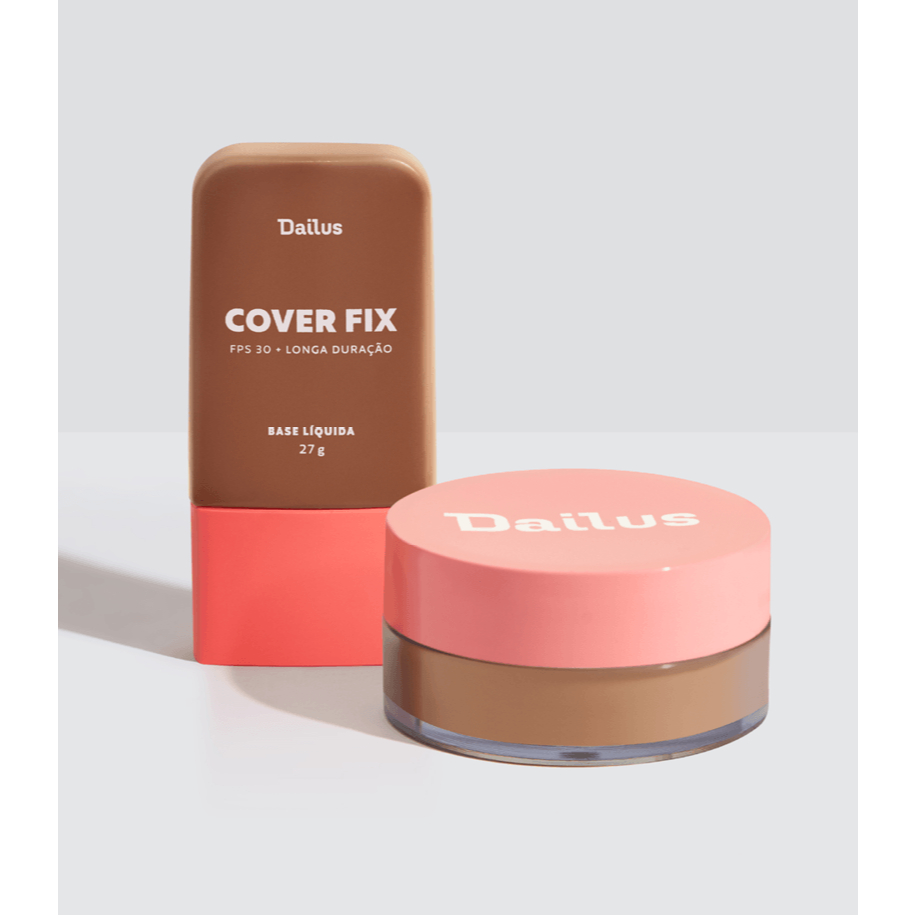 Kit Base Cover Fix D.10 + Pó Solto Ultrafino Escuro | Shopee Brasil