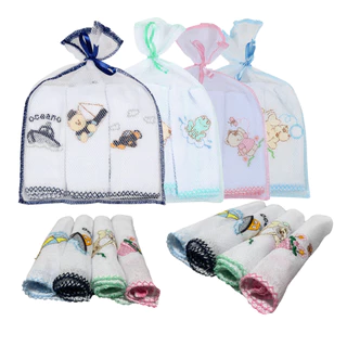 Kit Paninho de Boca Toalhinha Babete Fralda de Boca 100% Algodão 30cm x 30cm em Oferta na Shopee