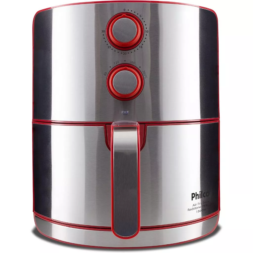 Fritadeira Elétrica Air Fryer Philco Redstone 4 6L Sem Óleo PFR18VI Vermelha Inox