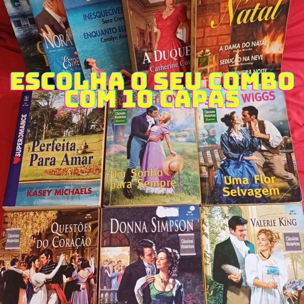 10 LIVROS DE ROMANCES DE BANCA DE JORNAL CLÁSSICOS E HISTÓRICOS, COMBO ...