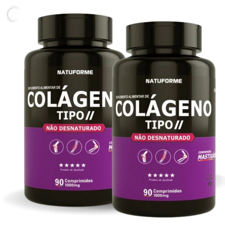 2x Colágeno Tipo 2 UC 2 Não Desnaturado Suplemento Mastigável para Saúde Articular 90 Comprimidos
