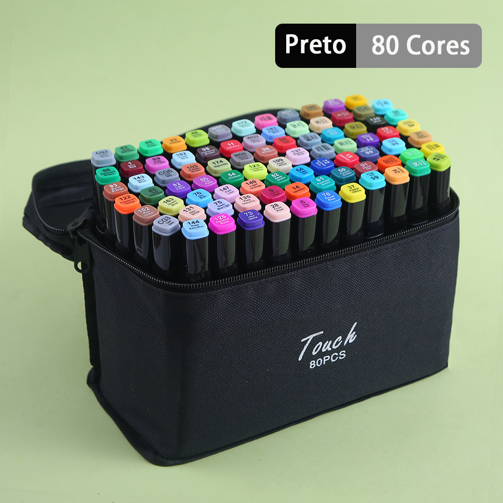 80/120 Cores Caneta Marcadora Com Ponta Dupla/Pintura De Arte/Aquarela/Material Escolar/Escritório