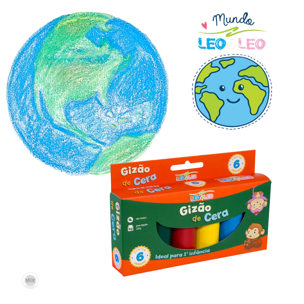 oz★親子セット Giz de Cera Primeira Infância Jumbo 06 Cores 25X70mm - LYKE