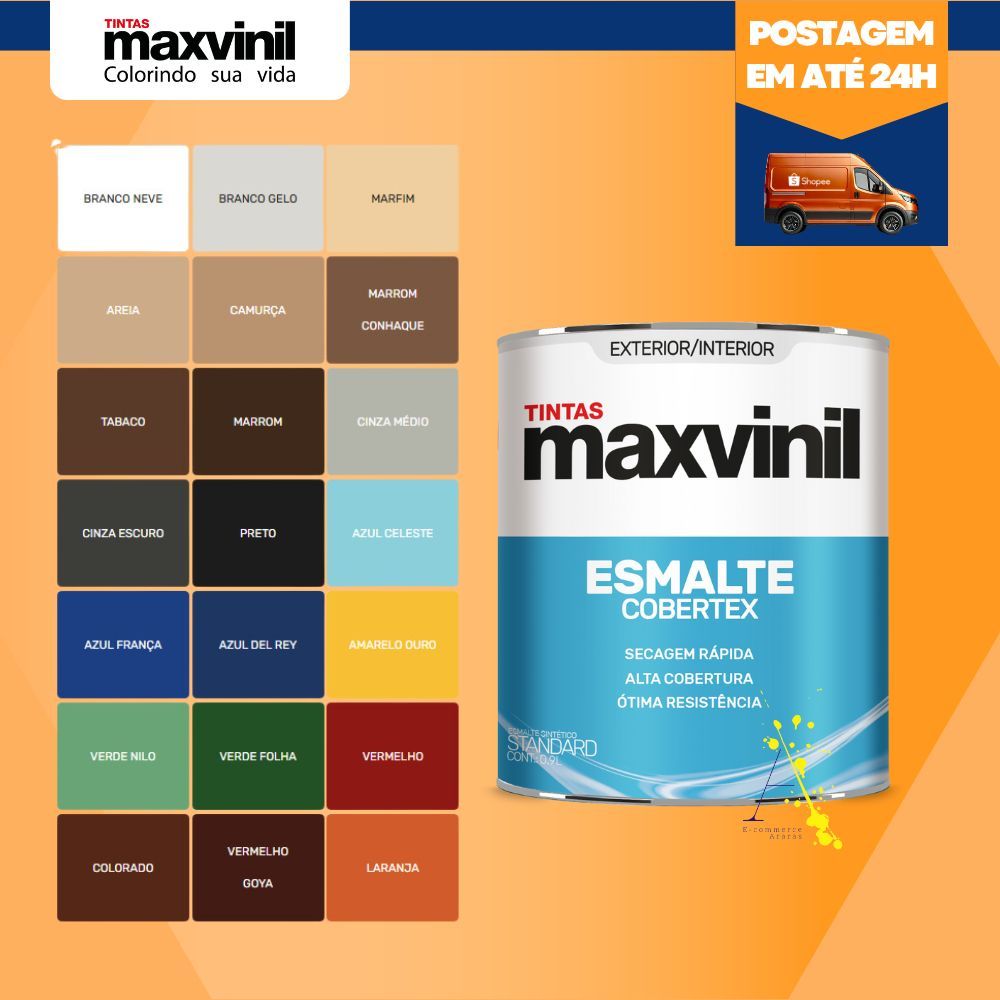 Tinta Esmalte Cobertex Madeiras e Metais Maxvinil 900ml