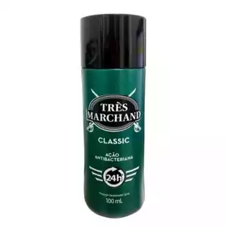 KIT COM 03 UNIDADES DESODORANTE SPRAY TRES MARCHAND CLASSIC SPRAY COM 100ML CADA