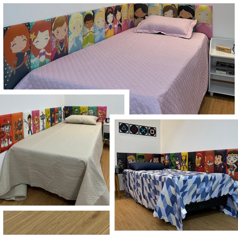 Cabeceira Infantil Cama Box Personagens Princesas Disney Herois e ...