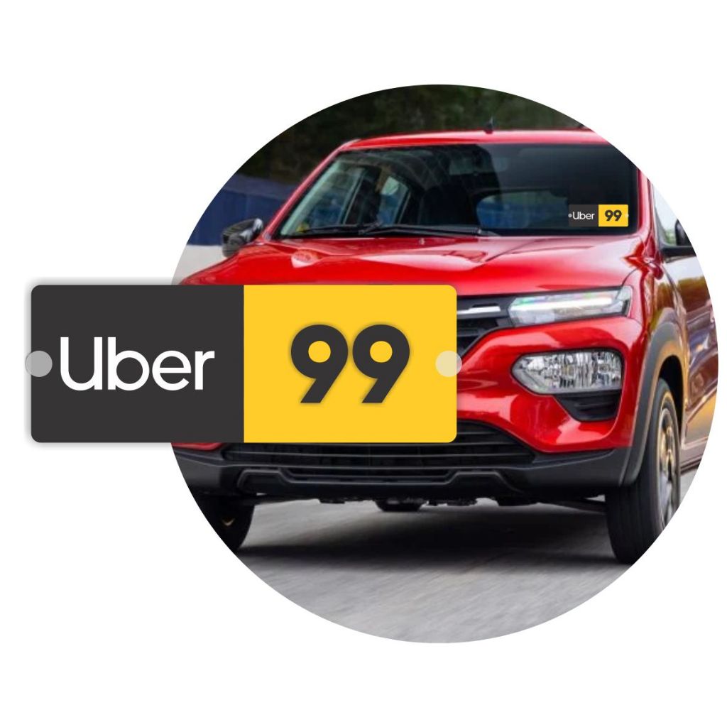 Placa de Identificação Uber 99 Para Motorista de Aplicativo Com Ventosa ...