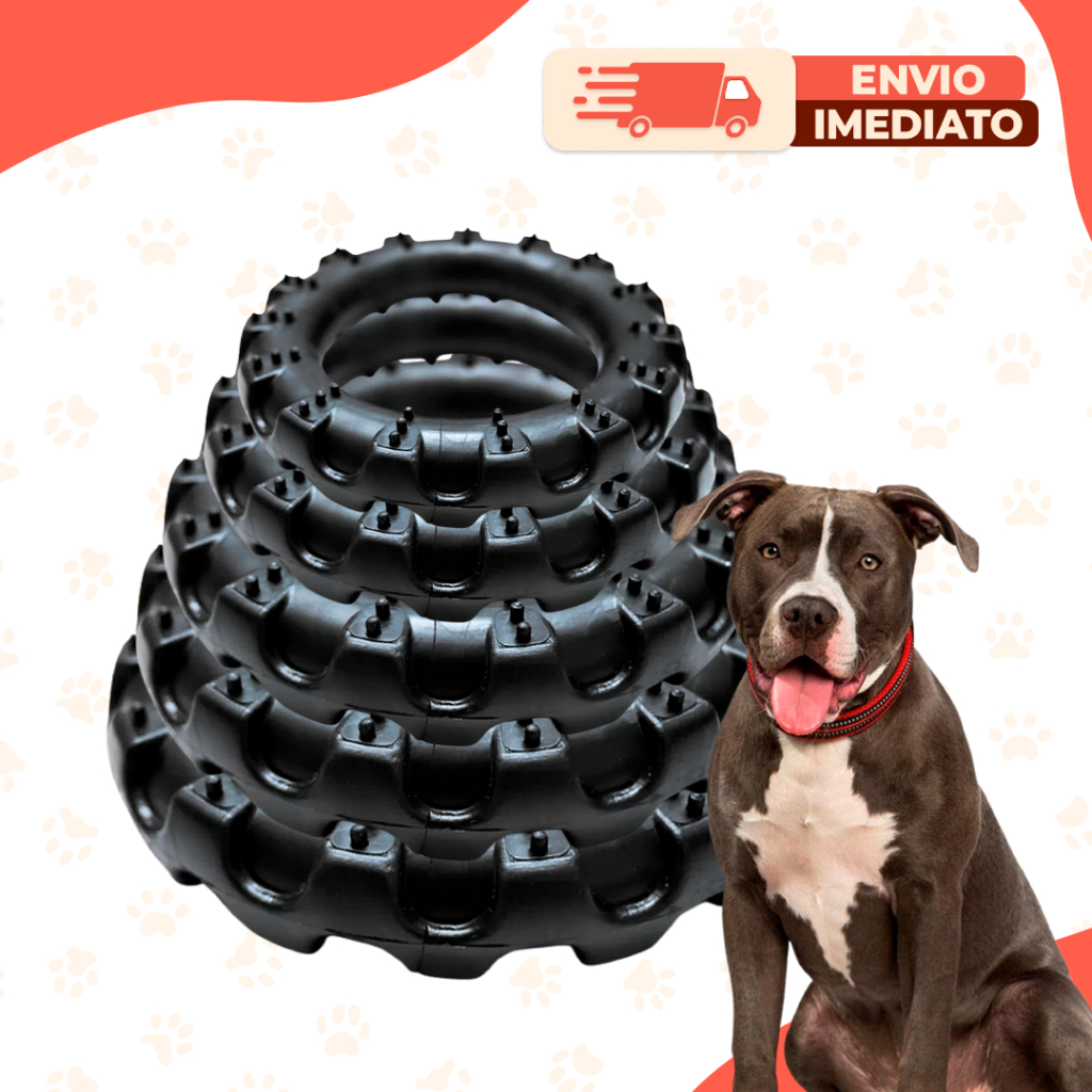 Brinquedo para Cachorro Mordedor Pneu de Borracha Off-Road - Envio Imediato