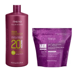 Amend kit Água Oxigenada Color Intensy 20 volumes 950ml + Pó Óleos de Macadâmia e Argan 300g em Oferta na Shopee