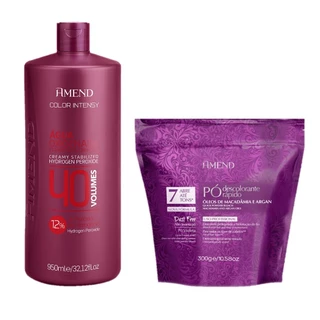 Amend kit Água Oxigenada Color Intensy 40 volumes 950ml + Pó Óleos de Macadâmia e Argan 300g em Oferta na Shopee