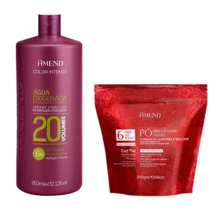 Amend KIT Água Oxigenada Color Intensy 20 volumes 950ml + Pó Extrato de Aloe Vera e Silicone 300g em Oferta na Shopee