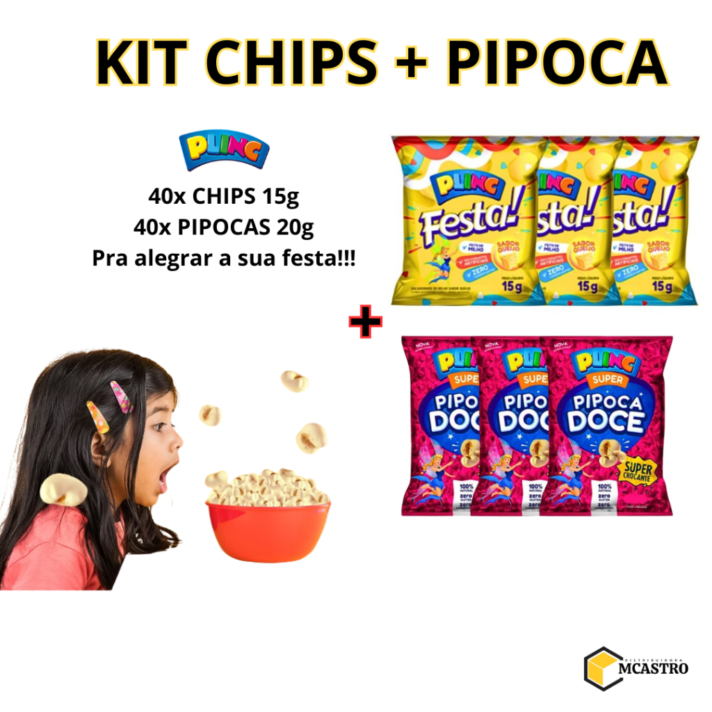 Kit Chips Salgadinhos e Pipoca Doce - Lembrancinha Festa Infantil com ...
