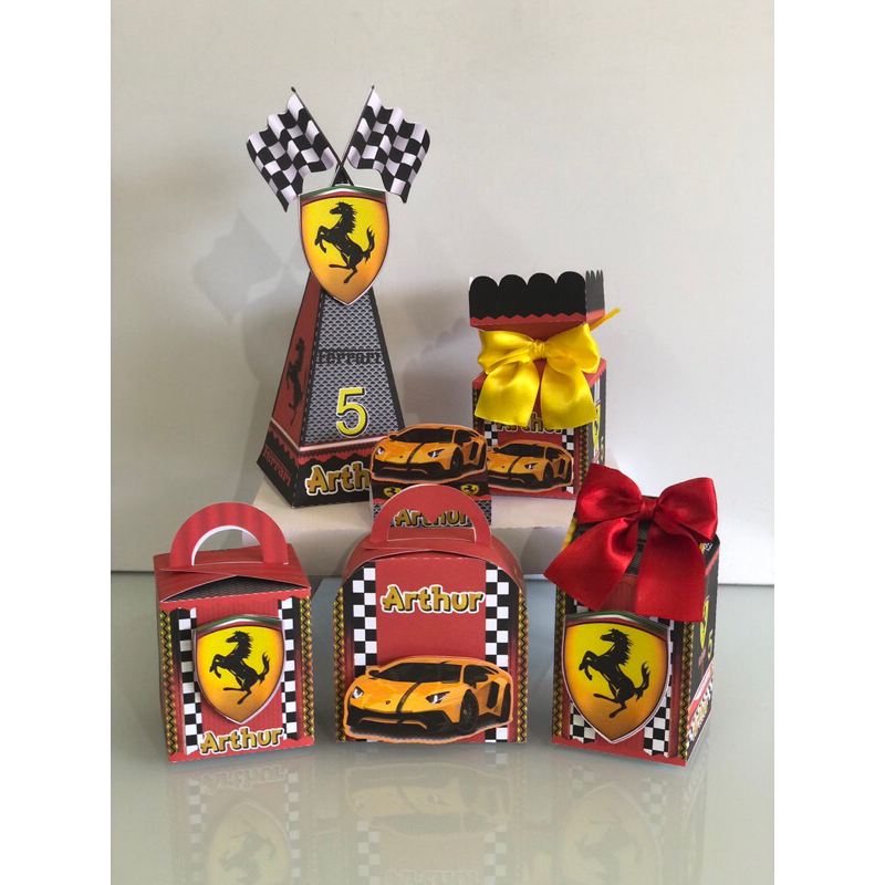kit tema Ferrari 40 caixas personalizadas KIT FESTA NA ESCOLA | Shopee ...
