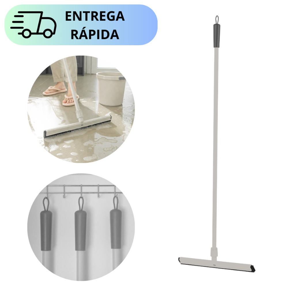 Rodo de Limpeza Multiuso Com Cabo Inox Borracha Em EVA Alta Qualidade e ...