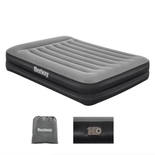 Colchao Inflavel Casal QUEEN Premium Preto c/ Bomba Embutida Bolsa Bestway