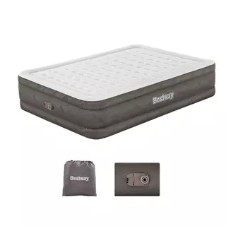 Cama Colchão Inflável Casal Até 350kg Fortech Queen Com Bomba Embutida + Bolsa Bestway