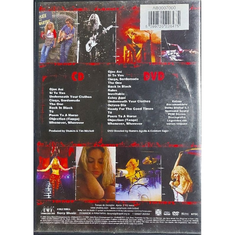 DVDs Shakira Originais - Fixation Tour, Live From Paris, Live Off