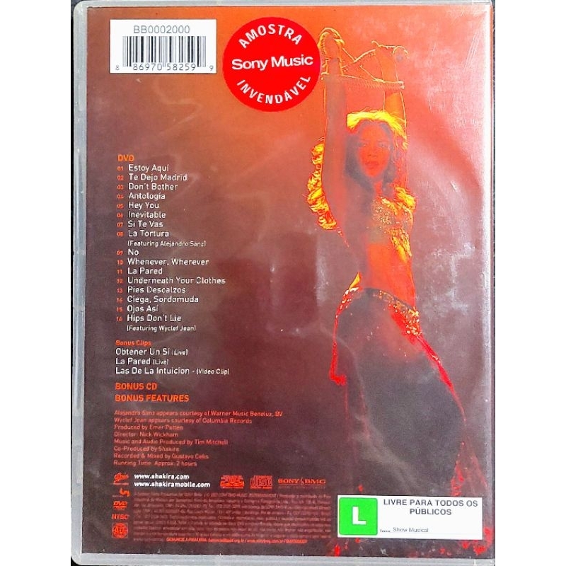 DVDs Shakira Originais - Fixation Tour, Live From Paris, Live Off