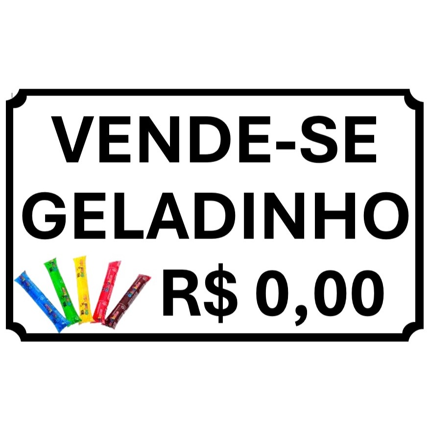 Placa Vende-se Geladinho 40x25cm | Shopee Brasil