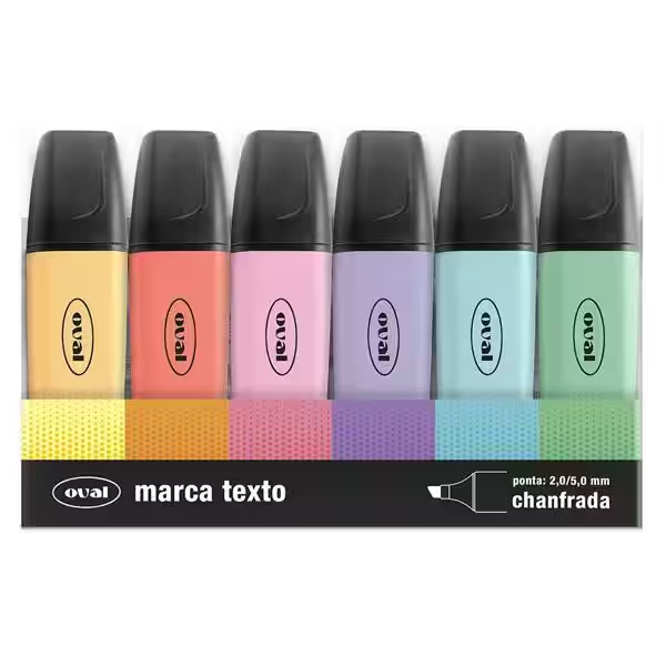 Marca Texto 4 Cores / 6 Cores - Oval | Shopee Brasil