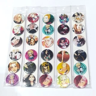 Cartela De Buttons Pins Broche Tokyo Revenger Com 6 Unidades Sortidas Universo Anime / Série / Otaku / Nostalgia / Mangá