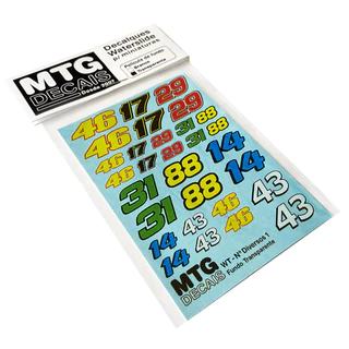 Decalque Números Diversos 1 Nascar Corrida escala 1:64 Hot Wheels Matchbox MiniGT MTG Decais