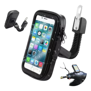Suporte Bolsa Case Capa Celular Moto Retrovisor Prova D'água E 6.5"