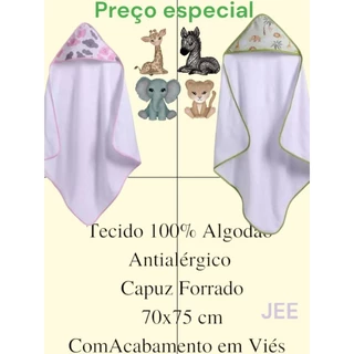 KIT 2 TOALHAS DE BANHO BEBÊ COM CAPUZ SUPER MACIO VÁRIAS ESTAMPAS ENVIO IMEDIATO em Oferta na Shopee