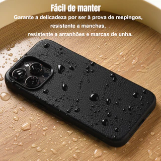 Capa Magsafe de Couro para iPhone 13/14/15 Pro Max com Adsorção Magnética , Capinha de PU Antichoque