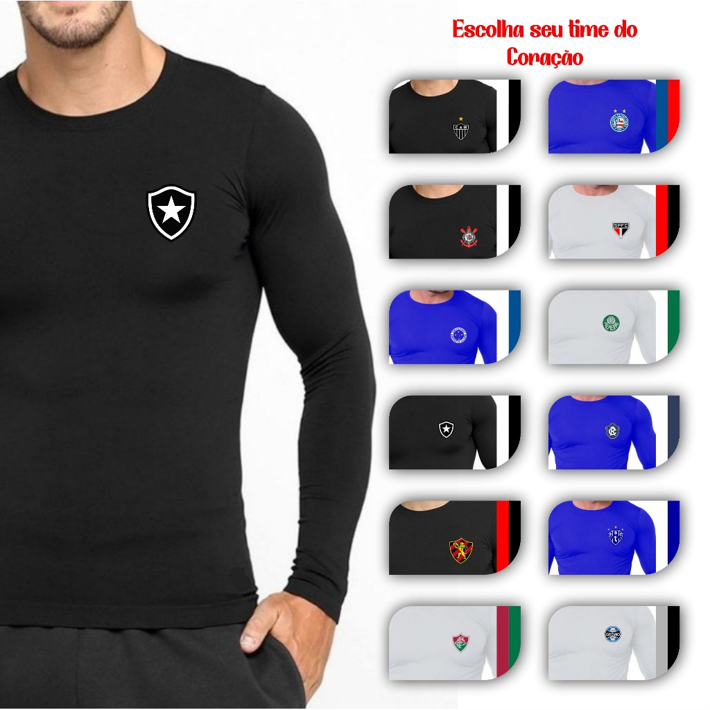 Camisa térmica Times e clubes de Futebol Segunda Pele Proteção Solar UV ...