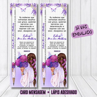 10, 20 Ou 50 Kits Card + Lápis - Lembrancinha, Mimo Dia Da Mulher Com ou Sem Versiculo Bíblico em Oferta na Shopee