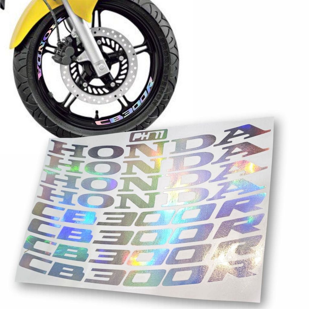 Adesivo CB300R Honda Holográfico Roda Cartela com 8 un | Shopee Brasil
